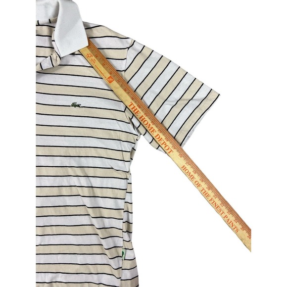 Lacoste‎ Men White Striped Short Sleeve Pullover Polo Sz 6 / XL - Picture 4 of 6